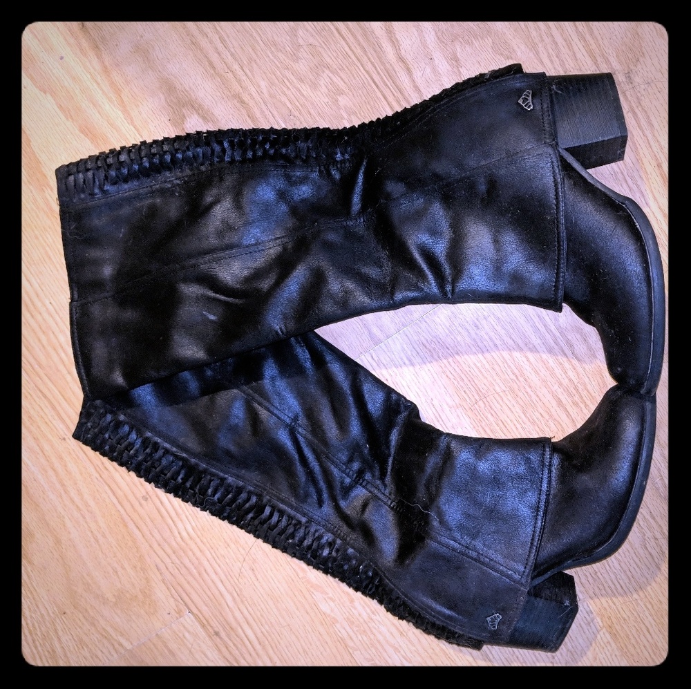 Black Boots with Laces on the back